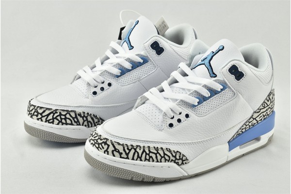 Air Jordan 3 UNC White Valor Blue Tech Grey CT8532 104 Womens And Mens Shoes